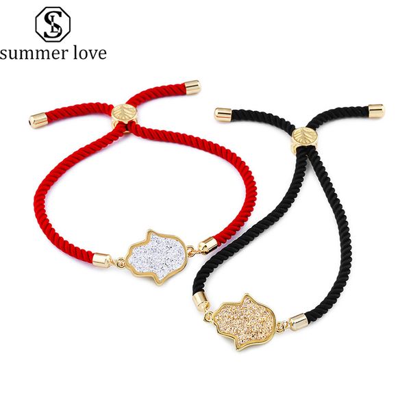 red black thread string rope bracelet multicolor palm stone pendant lucky bracelets for women men handmade jewelry, Red;blue
red black thread string rope bracelet multicolor palm stone pendant lucky bracelets for women men handmade jewelry, Red;blue