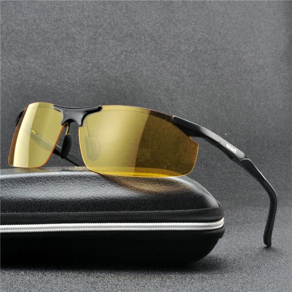 aluminum magnesium polarized sunglasses men fashion yellow lenses polarized sun glasses for men night vision sunglasses fml, White;black 
aluminum magnesium polarized sunglasses men fashion yellow lenses polarized sun glasses for men night vision sunglasses fml, White;black