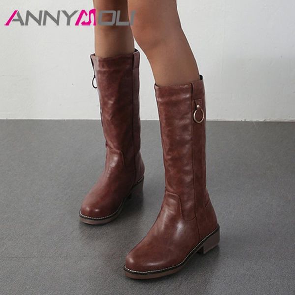 annymoli women mid-calf boots shoes metal decoration thick heels lady boots mid heel female footwear winter black coffee size 43
annymoli women mid-calf boots shoes metal decoration thick heels lady boots mid heel female footwear winter black coffee size 43
