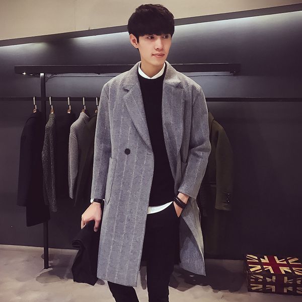 men's wool & blends casual fashion coat for men turn down collar single button and jacket pockets clothes 2021, Black
men's wool & blends casual fashion coat for men turn down collar single button and jacket pockets clothes 2021, Black