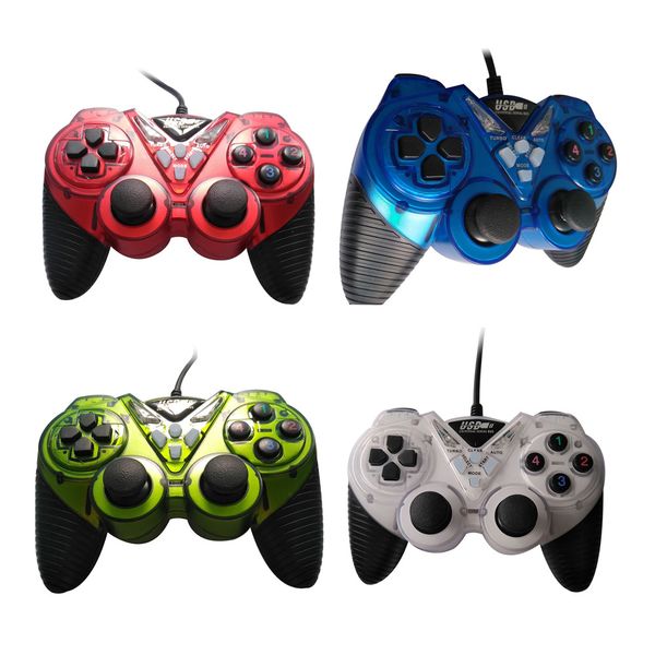 

USB Shock Handle Colored Transparent PC Computer Game Controller Handle High Quality 3D Joystick 4 Colors