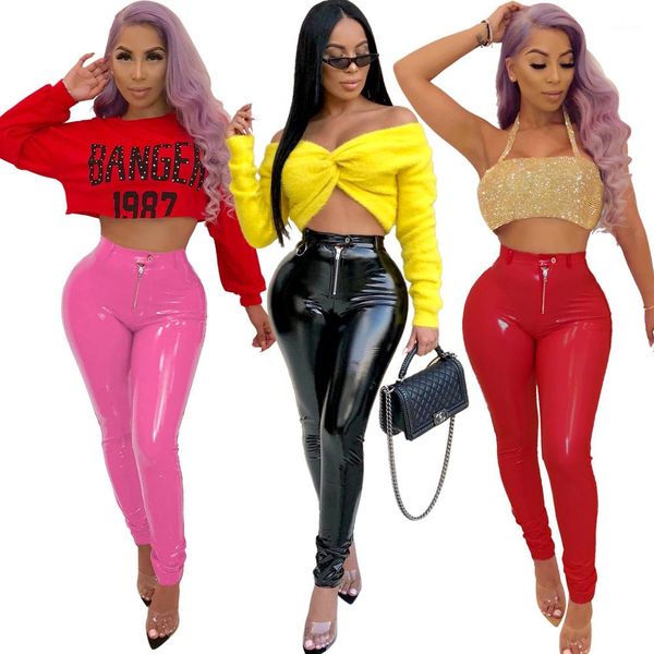 womens pants glossy highly elastic thicken women trousers skinny spring autumn clothing pu leather zipper, Black;white
womens pants glossy highly elastic thicken women trousers skinny spring autumn clothing pu leather zipper, Black;white