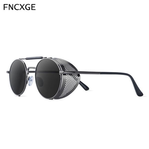 men women retro steampunk sunglasses round sun glasses side shield goggles gothic mirror lens sun glasses uv400, White;black
men women retro steampunk sunglasses round sun glasses side shield goggles gothic mirror lens sun glasses uv400, White;black