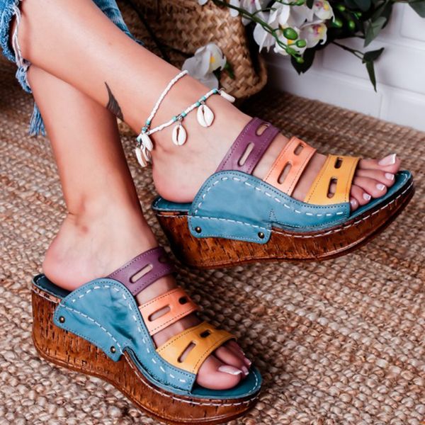 women slippers summer slip on sandals with heel shoes casual mixed color soft leather slippers female retro flip flops shoes2020, Black
women slippers summer slip on sandals with heel shoes casual mixed color soft leather slippers female retro flip flops shoes2020, Black