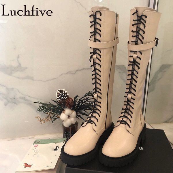 buckle belt genuine leather long boots lace up shoes woman round toe thick sole knee high boots white black women
buckle belt genuine leather long boots lace up shoes woman round toe thick sole knee high boots white black women