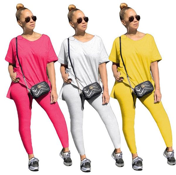 женщины tracksuit дизайнер solid color v-образным вырезом с коротким рукавом футболки брюки леггинсы двухкусочный костюмы мода повседневная, Gray
женщины tracksuit дизайнер solid color v-образным вырезом с коротким рукавом футболки брюки леггинсы двухкусочный костюмы мода повседневная, Gray
