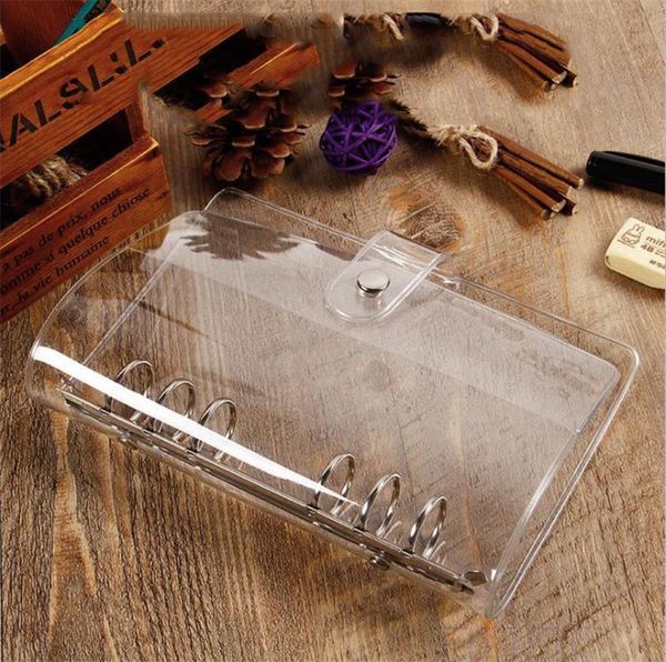 pvc clear a6 binder six-hole notepad shell metal snap button notebook clip original office travel handbook case, Purple;pink
pvc clear a6 binder six-hole notepad shell metal snap button notebook clip original office travel handbook case, Purple;pink