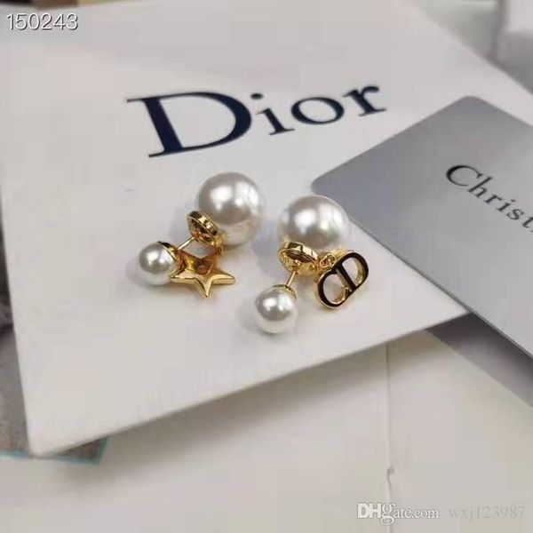 explosive models pearl love earrings fashion brass earrings female, Golden;silver