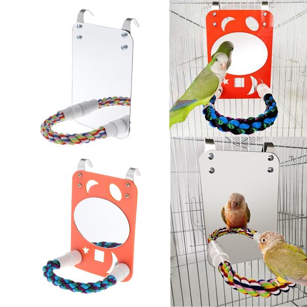 2pcs bird mirror with perch parrot stand toy for small parakeet conure
2pcs bird mirror with perch parrot stand toy for small parakeet conure