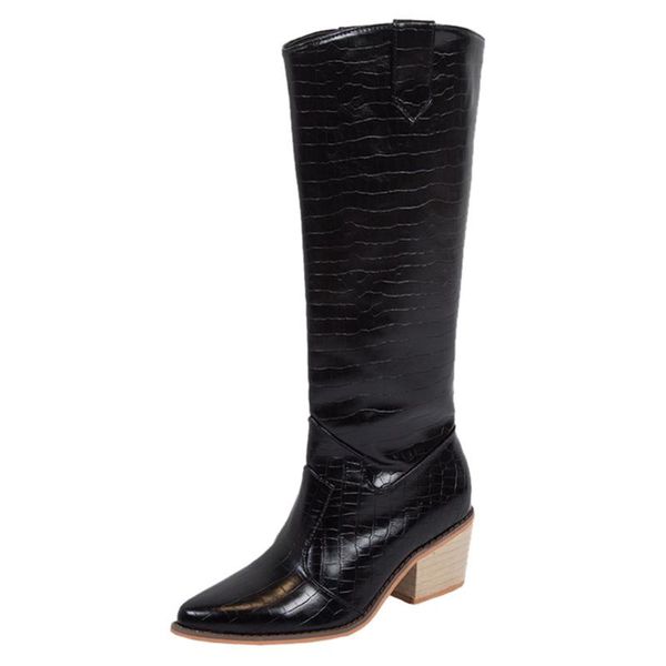 sagace women square heels alligator pattern boot knee-high shoes pointed toe boots slip-on animal prints punk boots travel oct 9, Black
sagace women square heels alligator pattern boot knee-high shoes pointed toe boots slip-on animal prints punk boots travel oct 9, Black