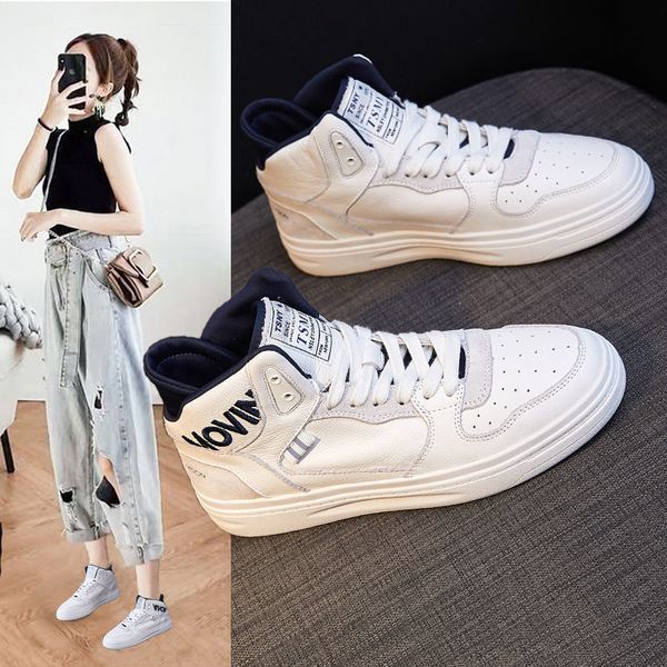 real soft leather white обувь женщины 2020 осень новых корейских студентов flat high-top обувь casual sport кроссовки женские, Black
real soft leather white обувь женщины 2020 осень новых корейских студентов flat high-top обувь casual sport кроссовки женские, Black