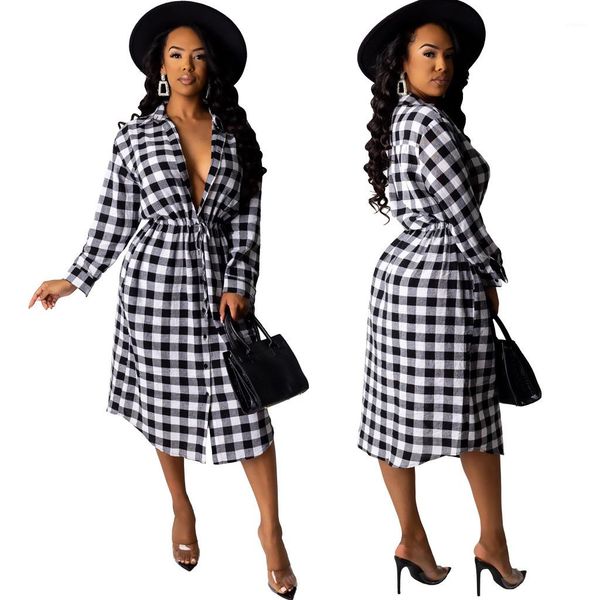 slim waist long sleeved lapel neck shirt dresses fashion women party dresses plaid printed women dresses autumn casual, Black;gray
slim waist long sleeved lapel neck shirt dresses fashion women party dresses plaid printed women dresses autumn casual, Black;gray