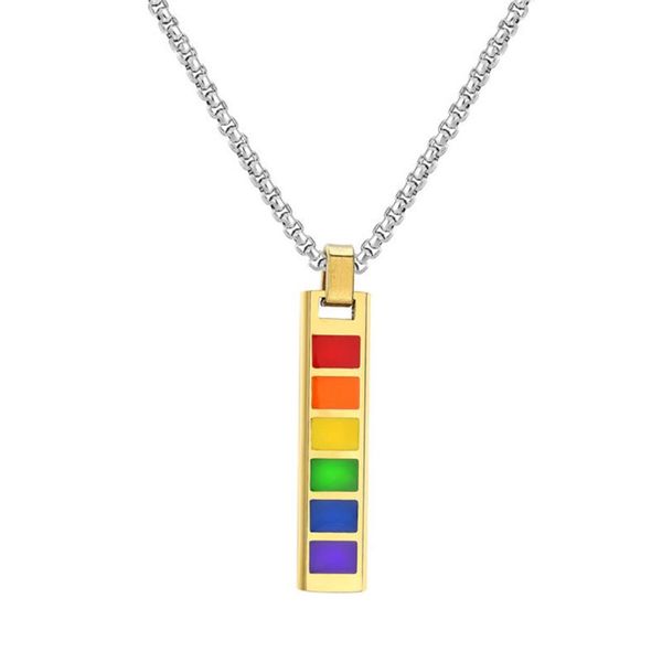 pendant necklaces stainless steel gold rainbow gay les long bar necklace men women jewelry gift, Silver
pendant necklaces stainless steel gold rainbow gay les long bar necklace men women jewelry gift, Silver