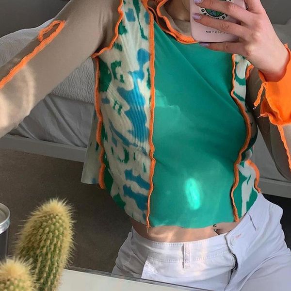 tie dye colorblock crop long sleeve women's t-shirts y2k aesthetic clothes patchwork turtleneck gothic autumn shirts, White
tie dye colorblock crop long sleeve women's t-shirts y2k aesthetic clothes patchwork turtleneck gothic autumn shirts, White