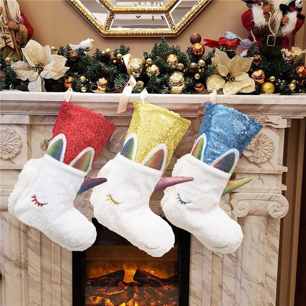 kids christmas gift socks cartoon unicorn stockings hanging sequins sequined patchwork xmas tree pendaent party decoration toys storag e9301, Pink;yellow
kids christmas gift socks cartoon unicorn stockings hanging sequins sequined patchwork xmas tree pendaent party decoration toys storag e9301, Pink;yellow