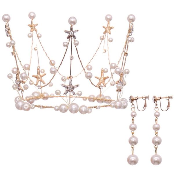crystal pearl tiara wedding crown with earrings bride hair accessories wedding, Golden;silver
crystal pearl tiara wedding crown with earrings bride hair accessories wedding, Golden;silver