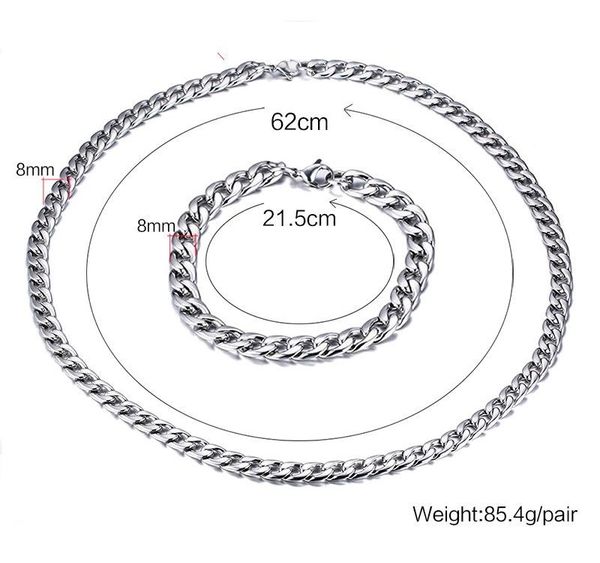 mens jewelry silver tone stainless steel 8mm figaro chain link necklace bracelet set 18003
mens jewelry silver tone stainless steel 8mm figaro chain link necklace bracelet set 18003