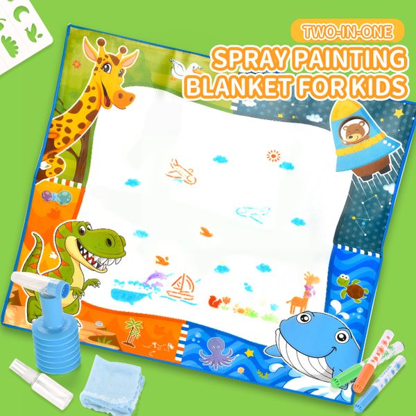 80*80cm Magic Six Color Water Canvas Writing Blanket Painting Mat Early Education Gift Baby Drawing Graffiti Board Kids Toys