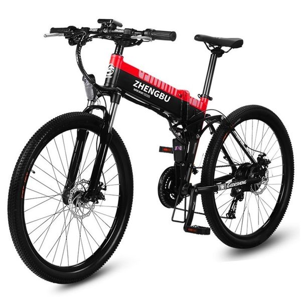 folding electric bicycle mountain bike shifting power 48v lithium battery bicycle men's electric car ddc08, Silver;blue
folding electric bicycle mountain bike shifting power 48v lithium battery bicycle men's electric car ddc08, Silver;blue