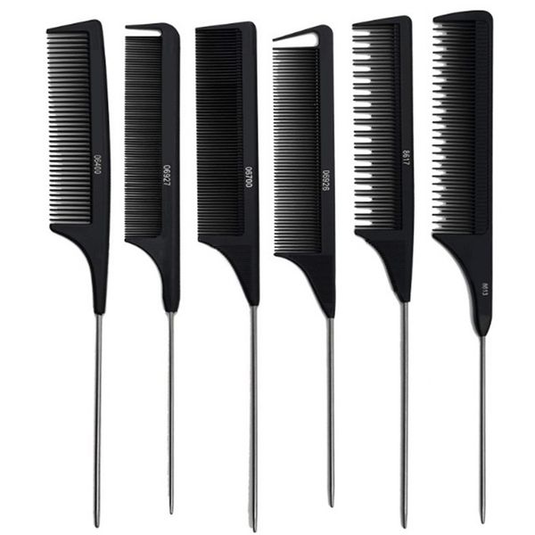 professional heat resistant salon black metal pin tail antistatic comb cutting comb hair brushes hair care j2712, Silver
professional heat resistant salon black metal pin tail antistatic comb cutting comb hair brushes hair care j2712, Silver