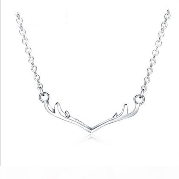 mule deer's clavicle necklace simple korean silver plated necklace