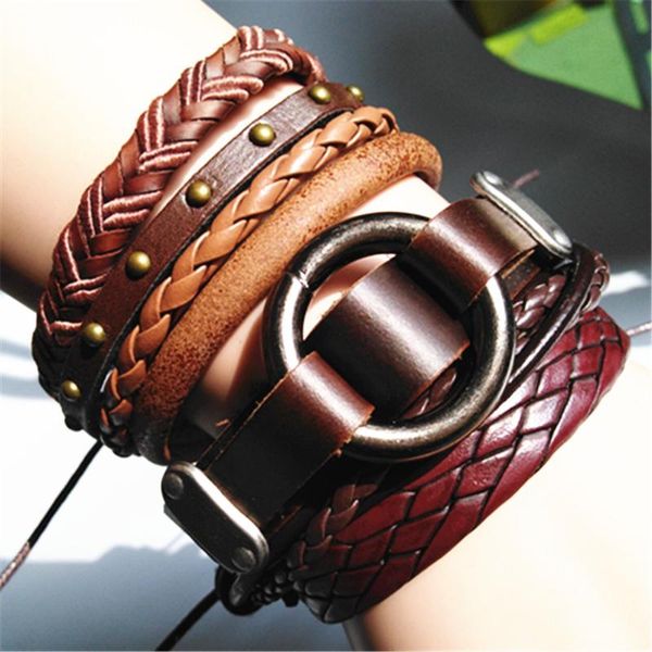 round circle rivet fashion punk male infinity jewelry guitar wing feather leaf handmade brown leather men bracelets women, Red;blue
round circle rivet fashion punk male infinity jewelry guitar wing feather leaf handmade brown leather men bracelets women, Red;blue