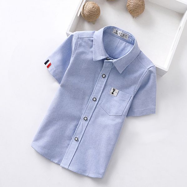 2020 Summer Hot Sale Children Shirts Casual Solid Cotton Solid Color Blue White Short-sleeved Boys shirts For 2-14 Years
2020 Summer Hot Sale Children Shirts Casual Solid Cotton Solid Color Blue White Short-sleeved Boys shirts For 2-14 Years