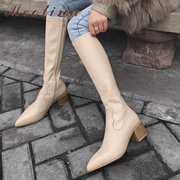 boots meotina real leather high heel long women shoes pointed toe thick heels zipper knee autumn winter apricot black
boots meotina real leather high heel long women shoes pointed toe thick heels zipper knee autumn winter apricot black