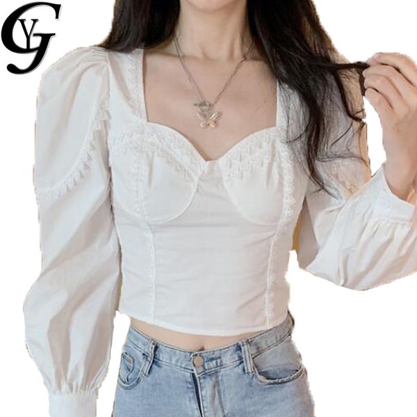 yg pull sleeve white shirt women elegant square collat vintage cotton blouse korean fashion slim corset crop female
yg pull sleeve white shirt women elegant square collat vintage cotton blouse korean fashion slim corset crop female