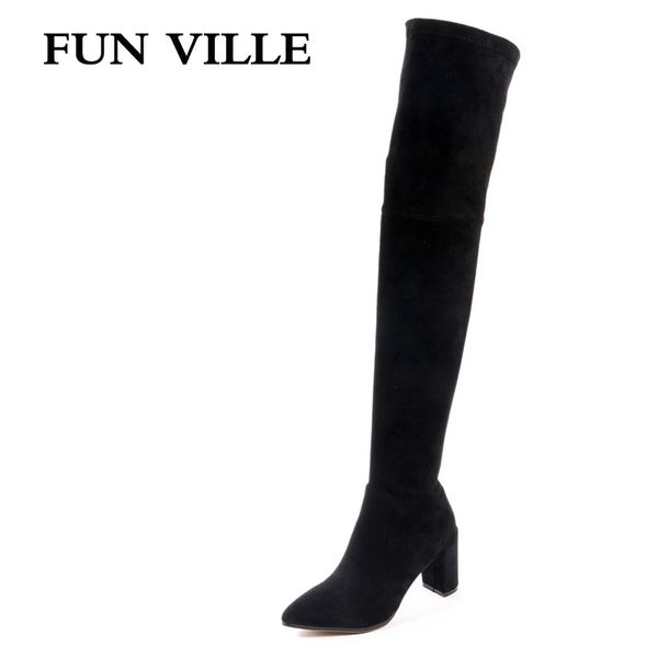 boots fun ville 2021 fashion autumn women over the knee stretch fabric solid pointed toe slip-on size 34-42, Black
boots fun ville 2021 fashion autumn women over the knee stretch fabric solid pointed toe slip-on size 34-42, Black