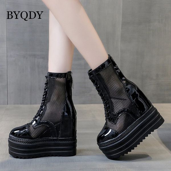byqdy height increasing autumn women boots lace-up black knit sock boots platform breathable pu leather thick heel lady shoes
byqdy height increasing autumn women boots lace-up black knit sock boots platform breathable pu leather thick heel lady shoes