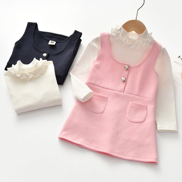 2020 spring autumn girls suits 2pcs children kids clothes long sleeve white + sleeveless dress sets for girls
2020 spring autumn girls suits 2pcs children kids clothes long sleeve white + sleeveless dress sets for girls