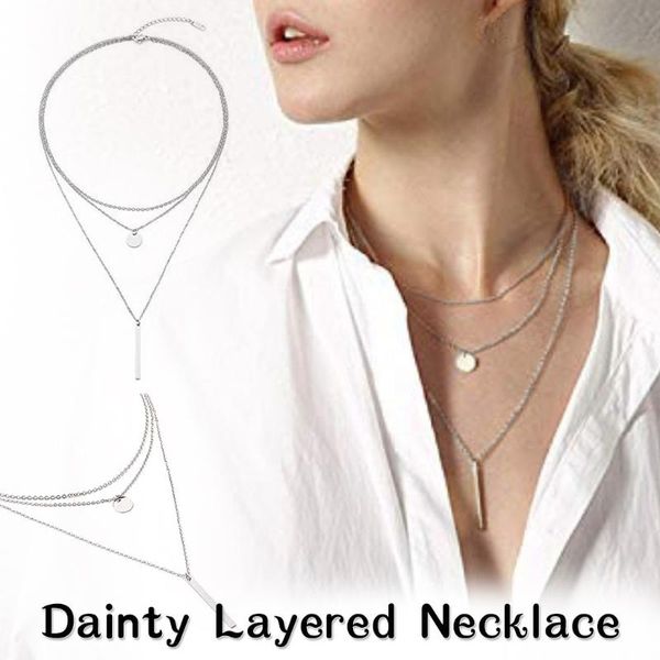 new fashion women dainty layered choker simple necklace charms pearl pendant adjustable punk necklaces set, Silver
new fashion women dainty layered choker simple necklace charms pearl pendant adjustable punk necklaces set, Silver