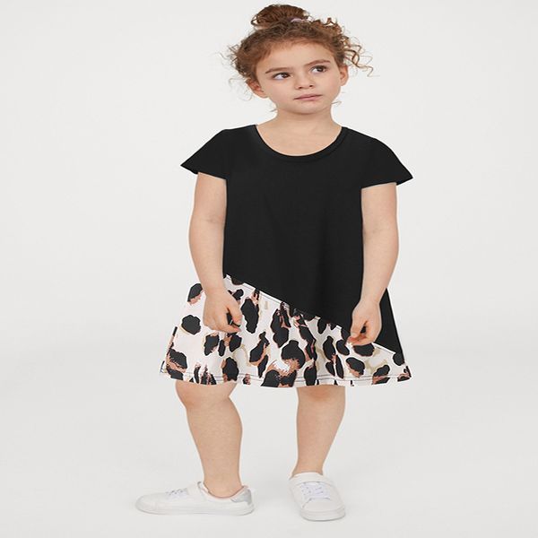 girl's dresses 2021 summer european and american leopard girls stitching street wear round neck short sleeve dress, Red;yellow
girl's dresses 2021 summer european and american leopard girls stitching street wear round neck short sleeve dress, Red;yellow