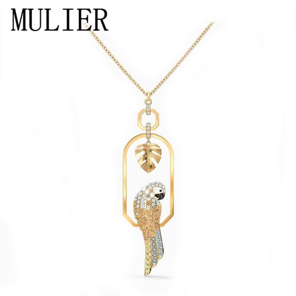 2020 swa tropical parrot necklace. shiny and charming leaves and parrot decoration ladies gifts ing, Silver 
2020 swa tropical parrot necklace. shiny and charming leaves and parrot decoration ladies gifts ing, Silver
