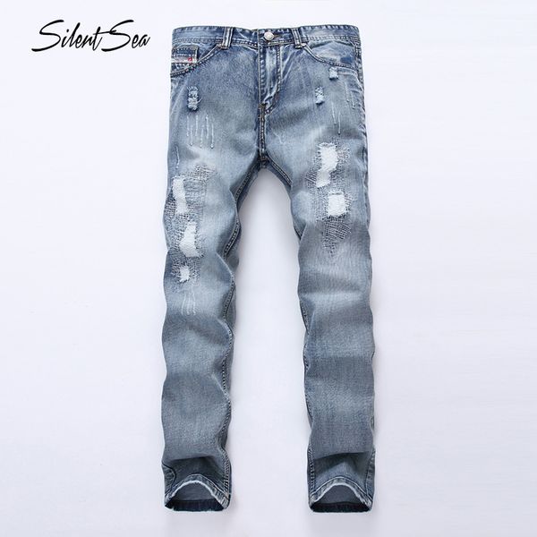 silentsea european american men's personality patch jeans, trend slim retro brand pants, micro-elastic printed denim pants, Blue
silentsea european american men's personality patch jeans, trend slim retro brand pants, micro-elastic printed denim pants, Blue