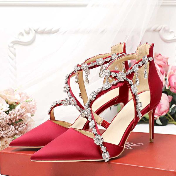 wed2020 wedding women's thin decent cross strap pointed diamond high heel sandals rhinestone bride shoes, Black
wed2020 wedding women's thin decent cross strap pointed diamond high heel sandals rhinestone bride shoes, Black