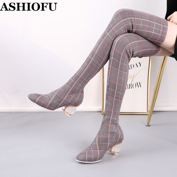ashiofu elegant handmade women's thigh high boots plaid-leather real-pics party prom over knee boots evening fashion winter boot, Black
ashiofu elegant handmade women's thigh high boots plaid-leather real-pics party prom over knee boots evening fashion winter boot, Black