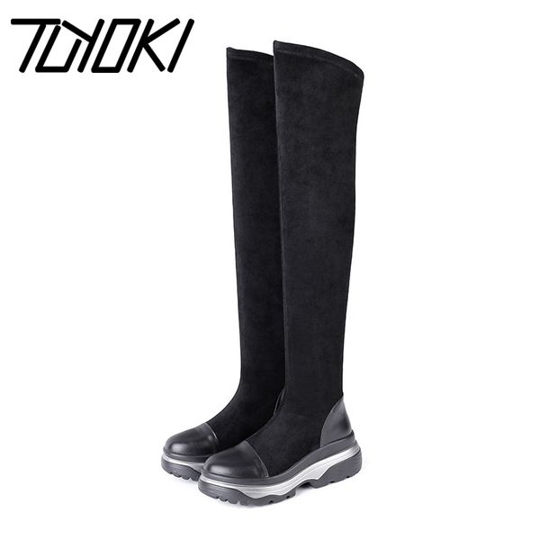 tuyoki women genuine leather thick sole over knee boots round toe comfortable long boots winter black botas size 34-39
tuyoki women genuine leather thick sole over knee boots round toe comfortable long boots winter black botas size 34-39