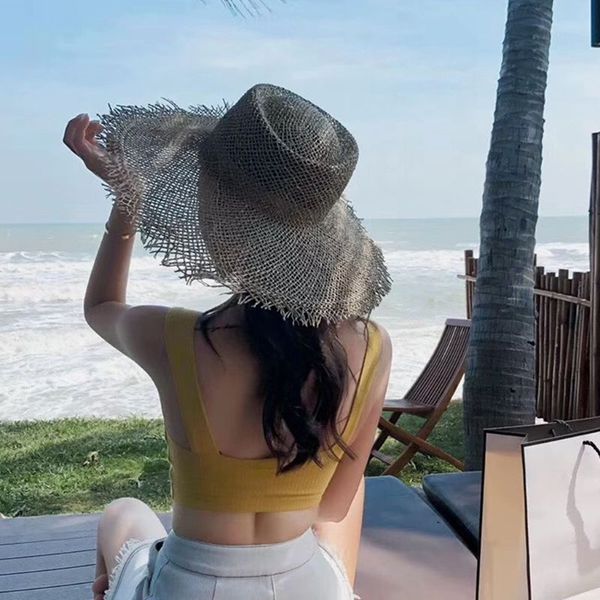 women summer hollow out woven straw sun visor hat tassels wide brim uv protection bowknot ribbon band panama beach cap, Blue;gray
women summer hollow out woven straw sun visor hat tassels wide brim uv protection bowknot ribbon band panama beach cap, Blue;gray