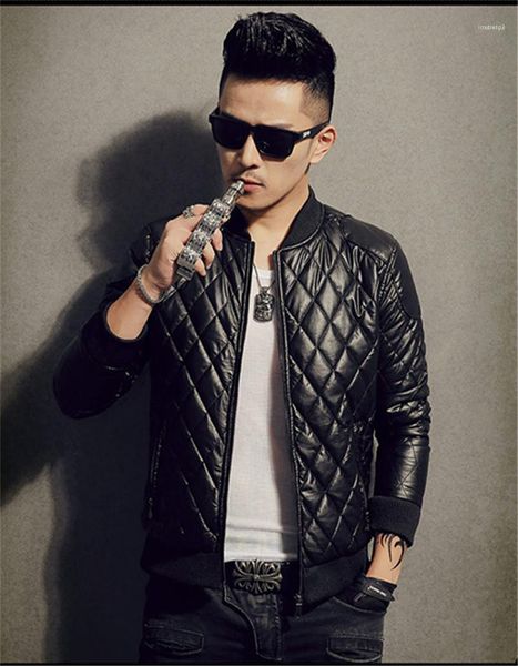 collar mens baseball coats casual solid color male outerwears slim designer mens pu jackets autumn long sleeve stand, Black;brown 
collar mens baseball coats casual solid color male outerwears slim designer mens pu jackets autumn long sleeve stand, Black;brown