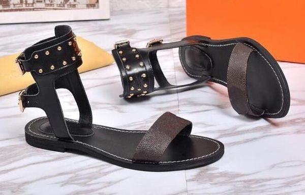 women rivets luxury popular leather sandal flat shoes canvas plain casual party sandal ll02, Black
women rivets luxury popular leather sandal flat shoes canvas plain casual party sandal ll02, Black