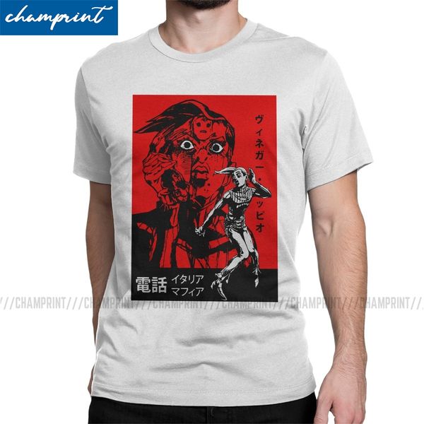 men vintage poster the italian mafia's telephone t shirts jojos bizarre adventure anime jjba manga clothing fun round collar tee
men vintage poster the italian mafia's telephone t shirts jojos bizarre adventure anime jjba manga clothing fun round collar tee