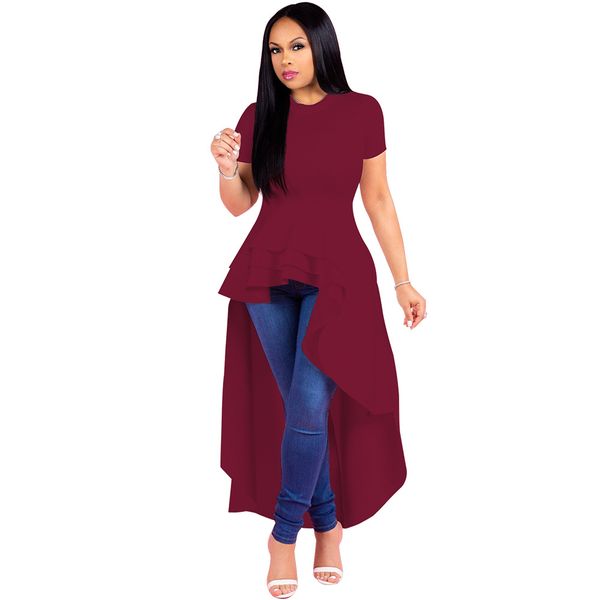 women's fashion large size evening dress irregular ruffled skirt hem dress solid color short-sleeved tuxedo skirt, Blue
women's fashion large size evening dress irregular ruffled skirt hem dress solid color short-sleeved tuxedo skirt, Blue