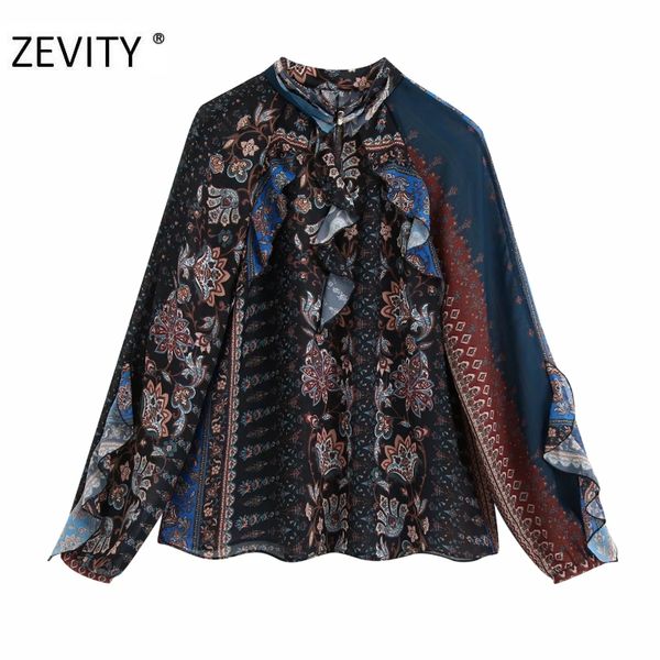 zevity women vintage totem flower print patchwork casual smock blouse shirts women ruffles cloth chiffon chic blusas ls7159, White
zevity women vintage totem flower print patchwork casual smock blouse shirts women ruffles cloth chiffon chic blusas ls7159, White