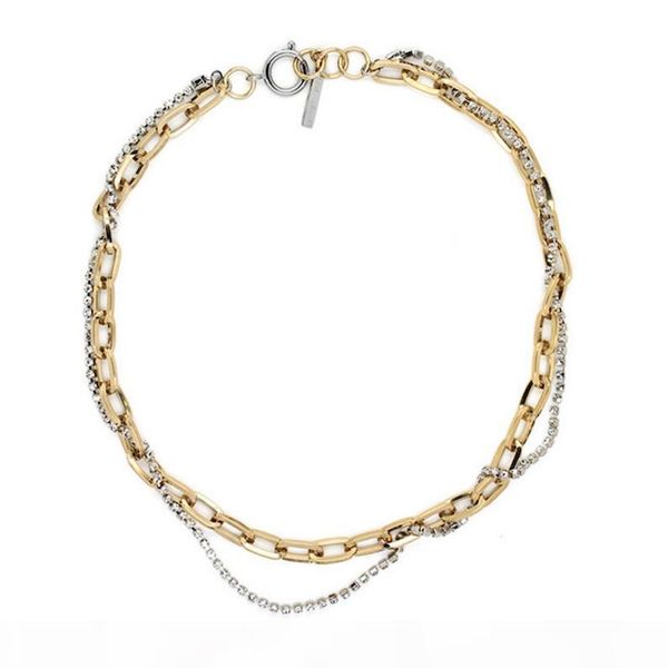 justine clenquet french designer street hip hop punk brass gold-plated zircon necklace, Silver
justine clenquet french designer street hip hop punk brass gold-plated zircon necklace, Silver