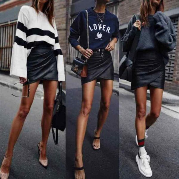 2020 autumn new fashion womens ladies high waisted pencil skirt cross bandage bodycon leather irregularity mini dress, Black
2020 autumn new fashion womens ladies high waisted pencil skirt cross bandage bodycon leather irregularity mini dress, Black