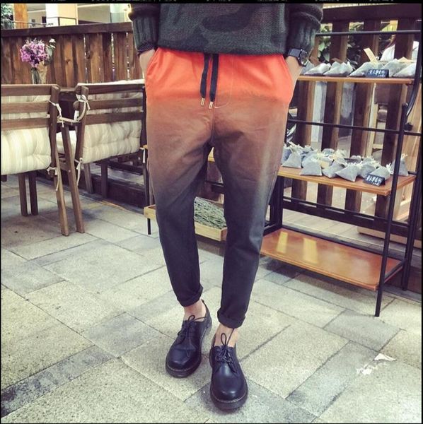 korean version summer men gradient color rendering retro pants tide brand casual feet tapered pants fashion ankle costumes, Black
korean version summer men gradient color rendering retro pants tide brand casual feet tapered pants fashion ankle costumes, Black