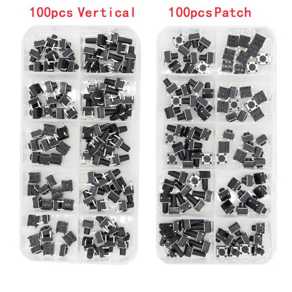 100 pcs box of tact switch 4-legged vertical / patch 6*6*4.1/4.3/5/6/6.5/7.5/8/9.3/10.5/12mm micro push button switch key
100 pcs box of tact switch 4-legged vertical / patch 6*6*4.1/4.3/5/6/6.5/7.5/8/9.3/10.5/12mm micro push button switch key