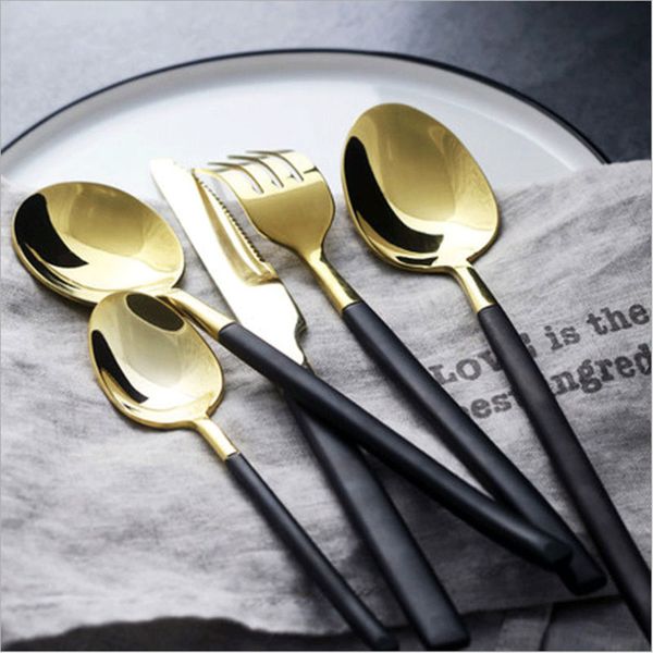 stainless steel steak knife fruit fork dinner set mirror finishing match color style ice soup spoon black handle flatware
stainless steel steak knife fruit fork dinner set mirror finishing match color style ice soup spoon black handle flatware